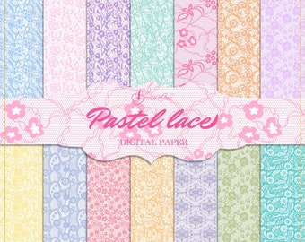 Pastell Spitze, digitales Papier, Spitzenpapier, rosa Hintergrund, Spitzenmuster, zarte Textur, Planerpapier, Scrapbooking-Papier, Stoffdesign