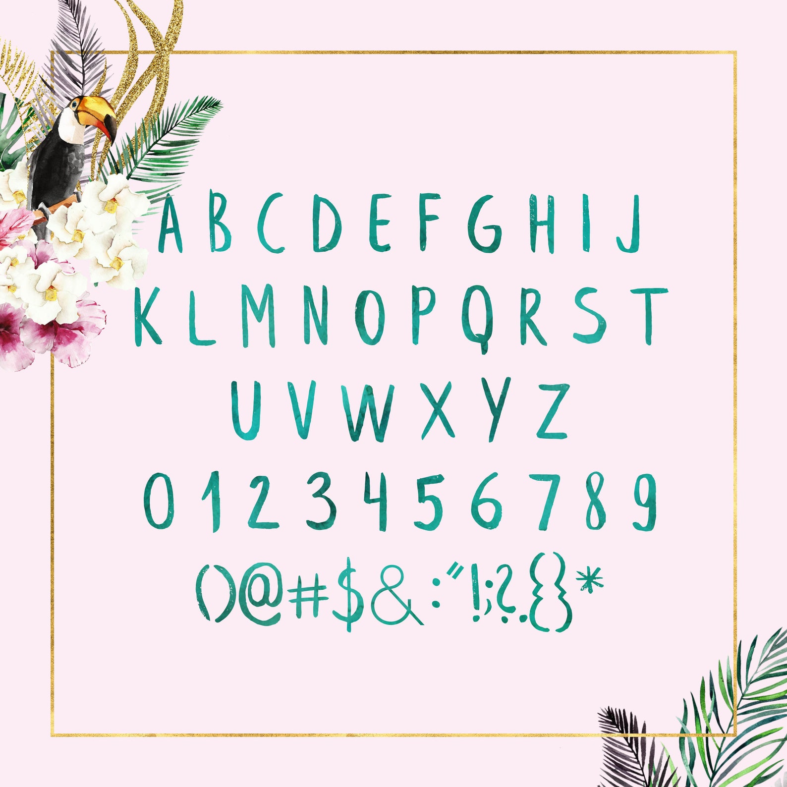 Emerald Green Watercolor Alphabet, Alphabet Clipart, Green Alphabet ...