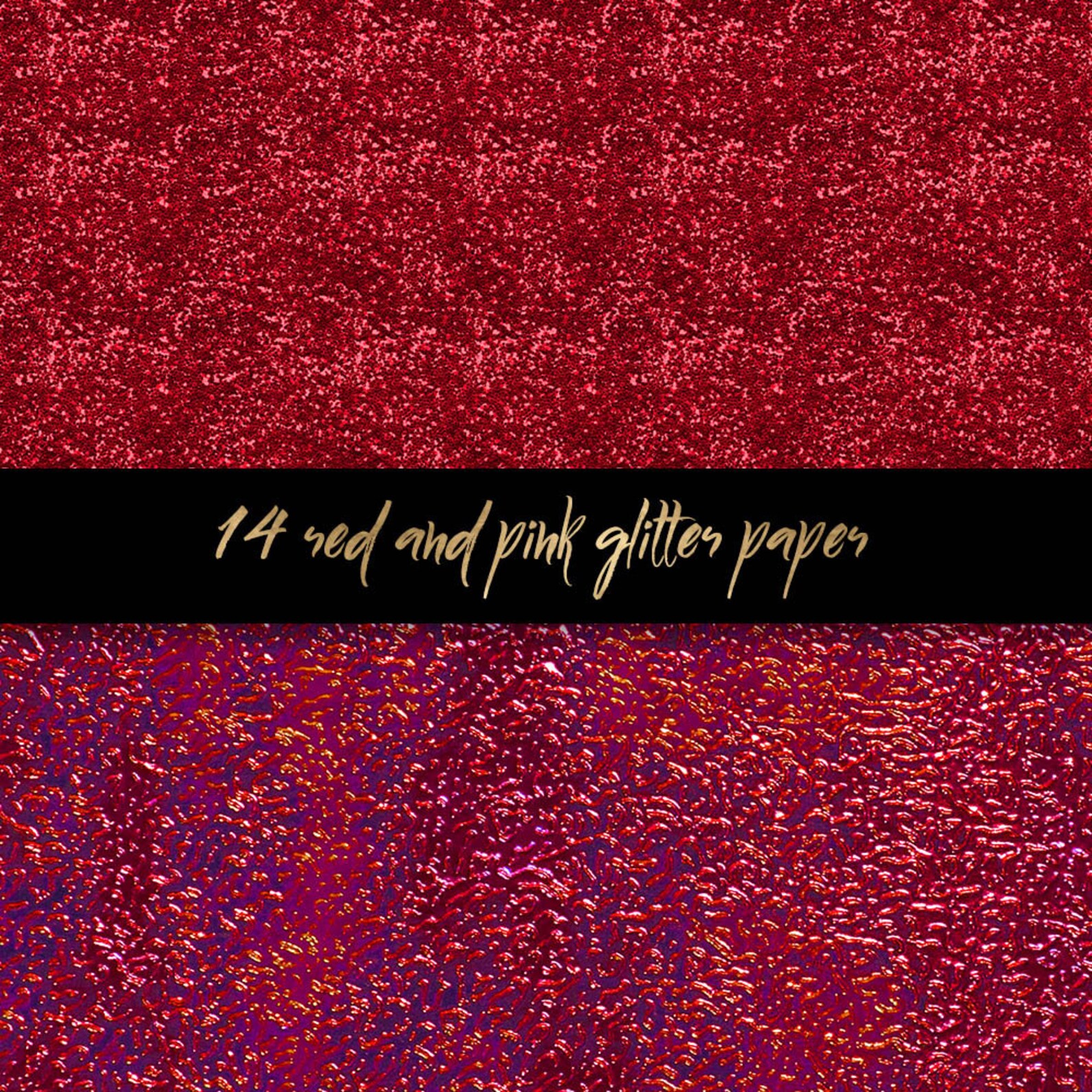 Red Glitter Digital Paper Pink Glitter Digital Paper Red Etsy