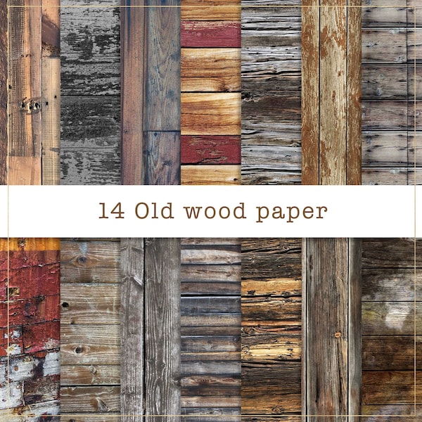 Old wood digital paper, old distressed wood, rustic wood paper, coloured wood backdrop, wood scrapbook, vintage wood, wedding invitation