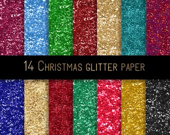Christmas glitter digital paper, Chunky glitter paper, christmas glitter backgrounds, glitter scrapbook paper, xmas glitter, sparkle paper