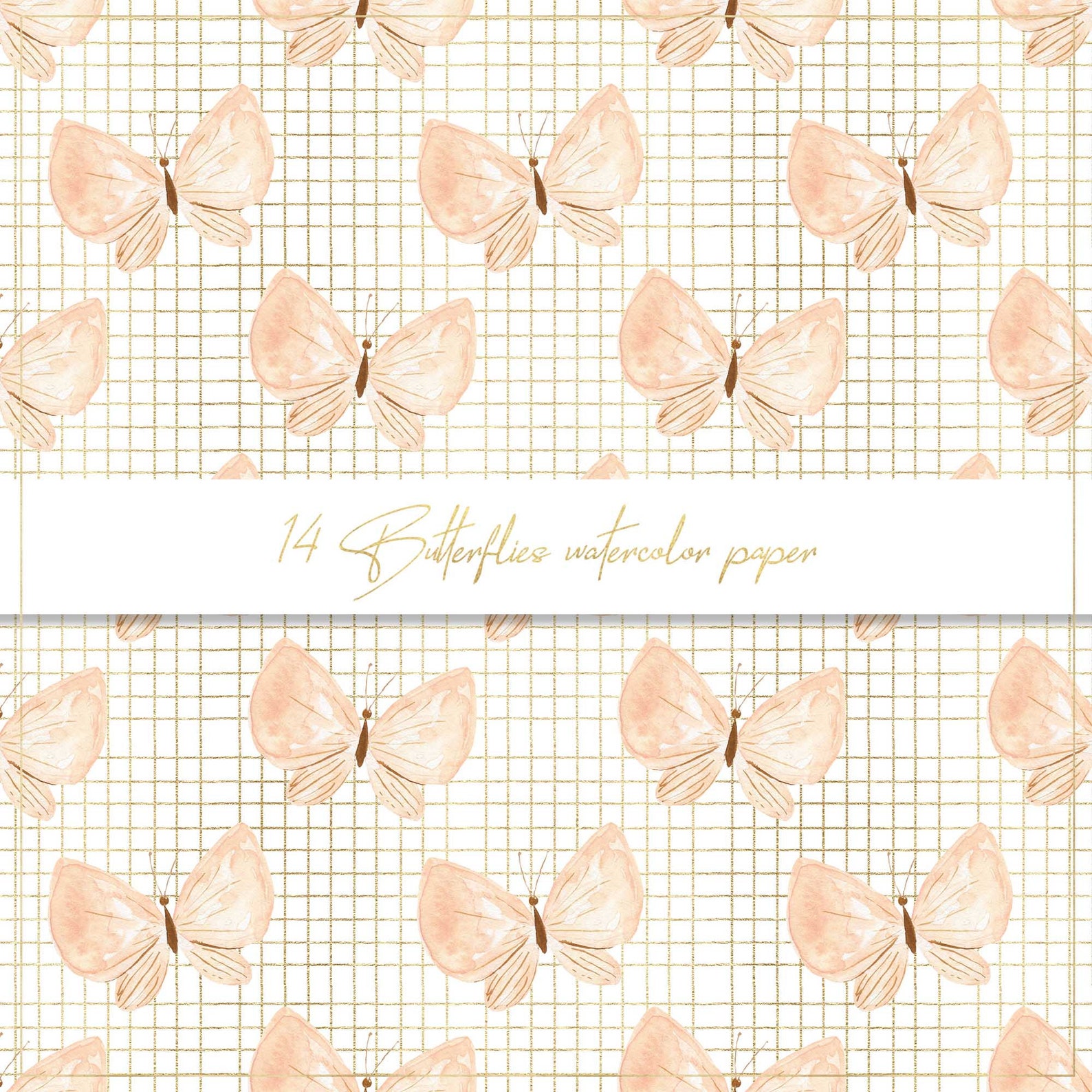 Butterflies Digital Paper, Seamless Pattern, Spring Butterfly ...