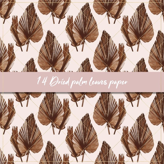 Boho Dried Roses Pattern Digital Papers