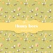 Honey Bees Digital Paper Seamless Pattern Sunflower - Etsy