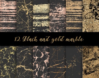 Gold marble digital paper, Black marble paper, marble background, gold marble, gold veins marble, glitter marble, marble commercial