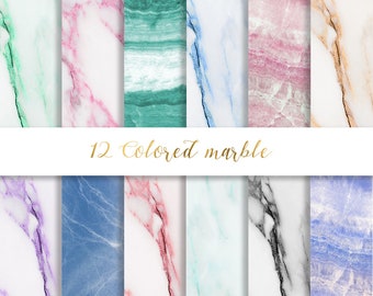 Colored marble digital paper, Pink marble paper, Marble paper, marble background, Stone paper, Stone texture, marble commercial use