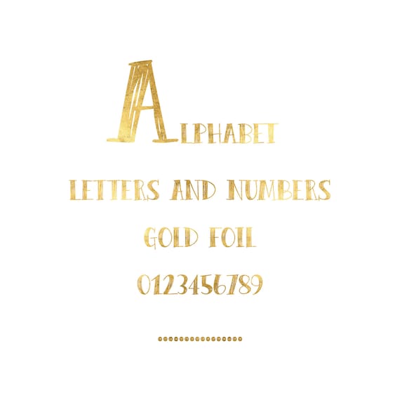Gold Foil Alphabet Gold Alphabet Clip Art Gold Foil Gold - Etsy