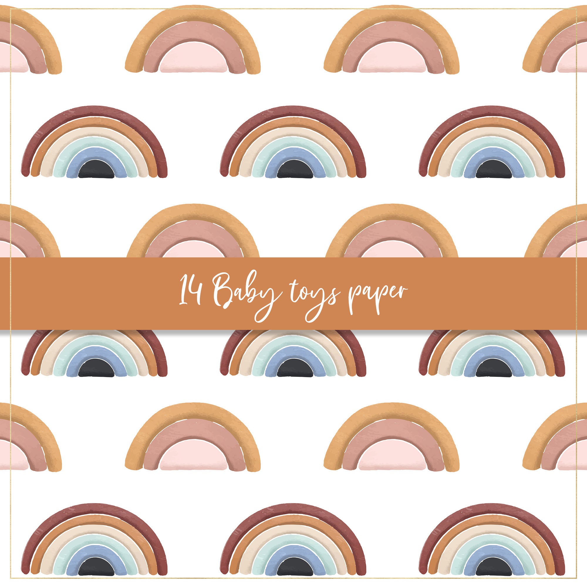 Baby Toys Digital Paper, Seamless Pattern, Nursery Wallpaper