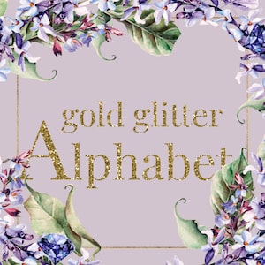 Alphabet de paillettes d'or, Alphabet d'or, ClipArt de l'Alphabet, clipart lettres or, clipart alphabet or, alphabet numérique, clipart police
