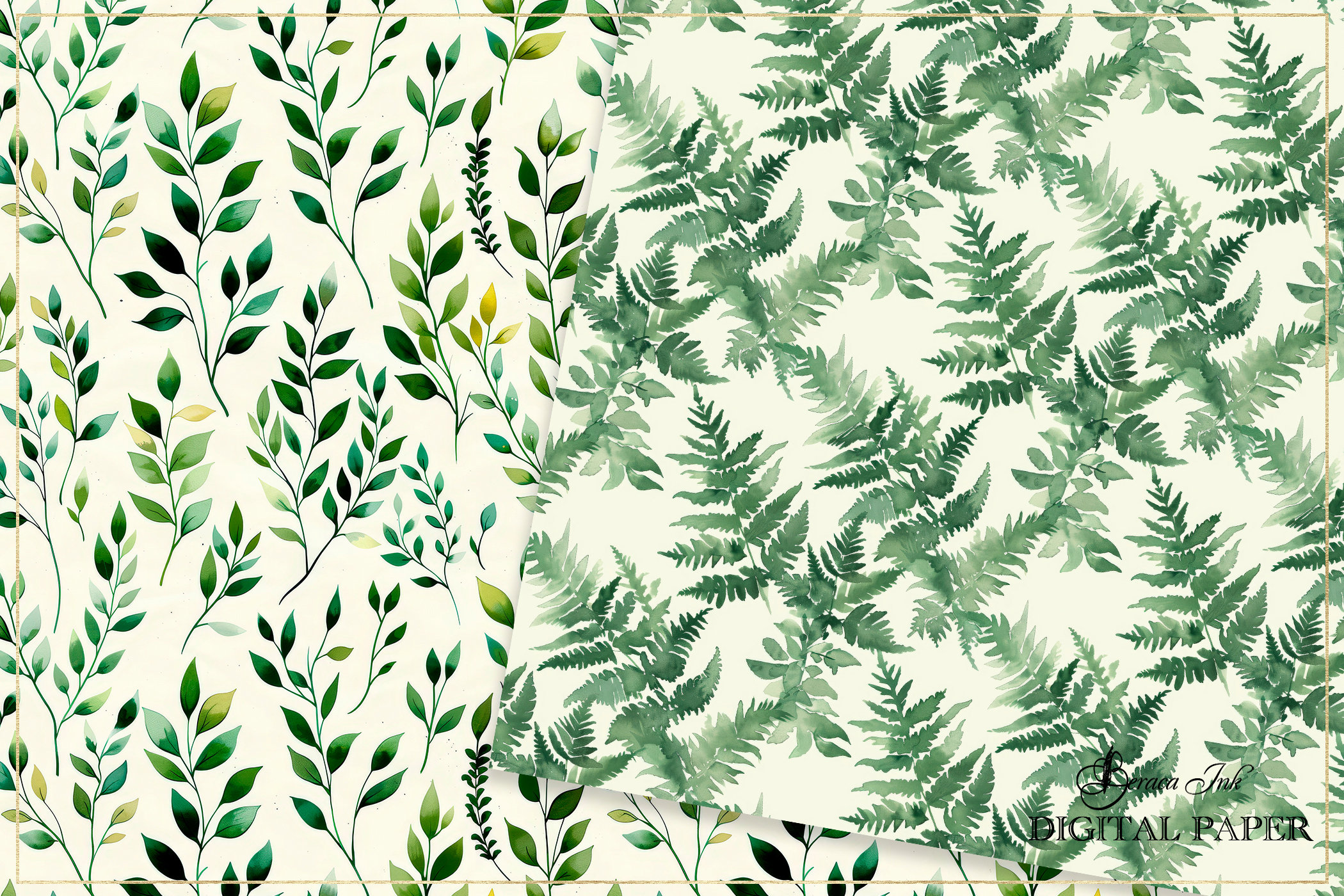 Eucalyptus Leaves Digital Paper, Leaf Seamless Pattern, Nature ...