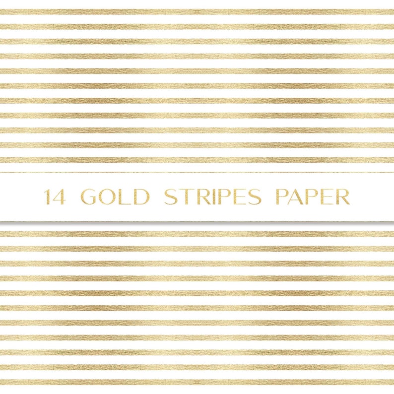 May include: White background with 14 horizontal gold stripes. The text "14 GOLD STRIPES PAPER" is centered in the middle of the image.
