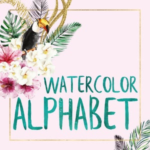 Emerald green watercolor alphabet, alphabet clipart, green alphabet, font clipart, watercolor letters clipart, watercolor clipart, digital