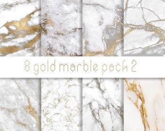 Gold Veins Marble Digital Paper, Commercial Use (Digital Download)