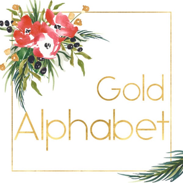 Modern Gold Alphabet, Gold Glitter Alphabet, Alphabet ClipArt, Gold Letters clipart, alphabet clipart, digital alphabet, font clipart