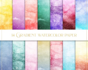 Digitales Papier mit Farbverlauf, Ombre-Hintergrund, Pastell-Farbverlauf, Farbverlaufspapier, Grunge-Hintergrund, Textur, Scrapbooking, Regenbogenpapier