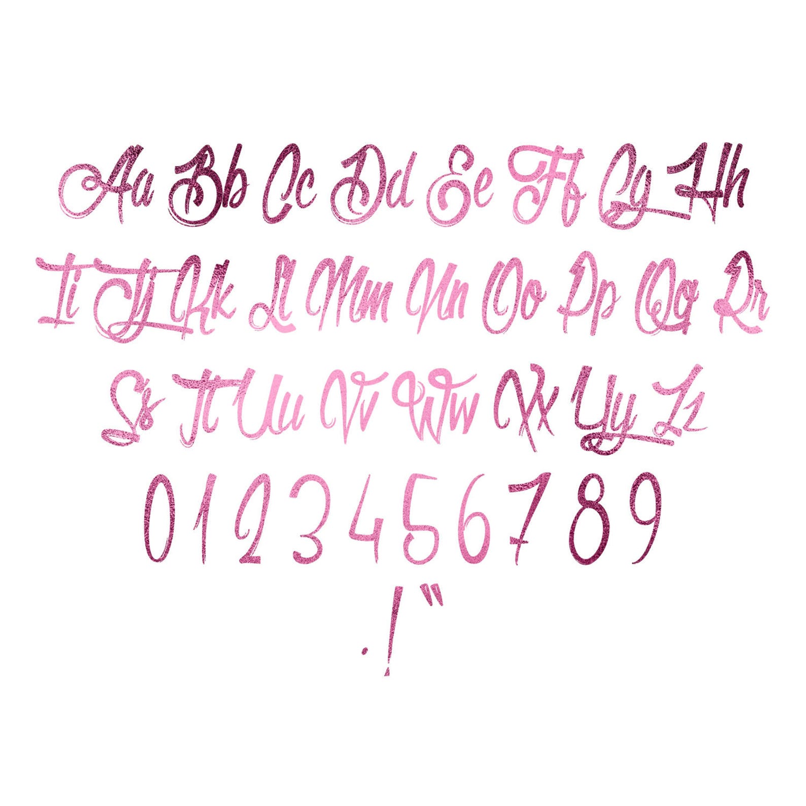 Pink Foil Alphabet Fuchsia Alphabet Pink Letters Pink - Etsy