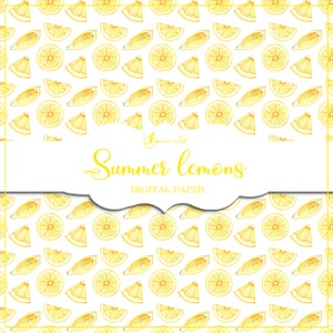 Summer Lemons Digital Paper, Seamless Pattern, Citrus Paper, Lemonade ...