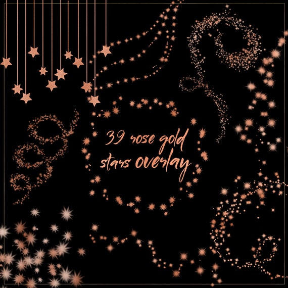Rose Gold Stars Clipart Rose Gold Star Overlay Rose Gold - Etsy