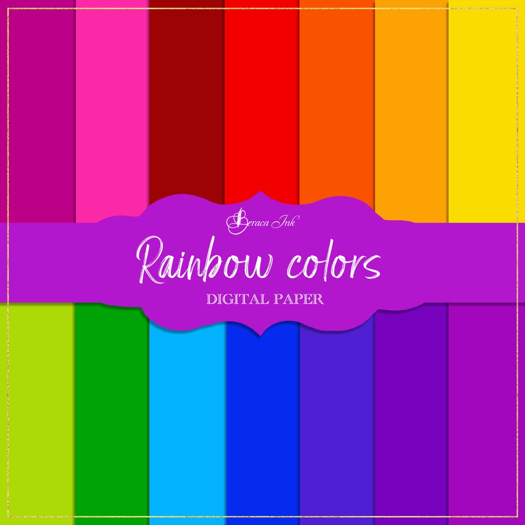 Rainbow Digital Paper, Solid Color Paper, Colorful Wallpaper, Rainbow