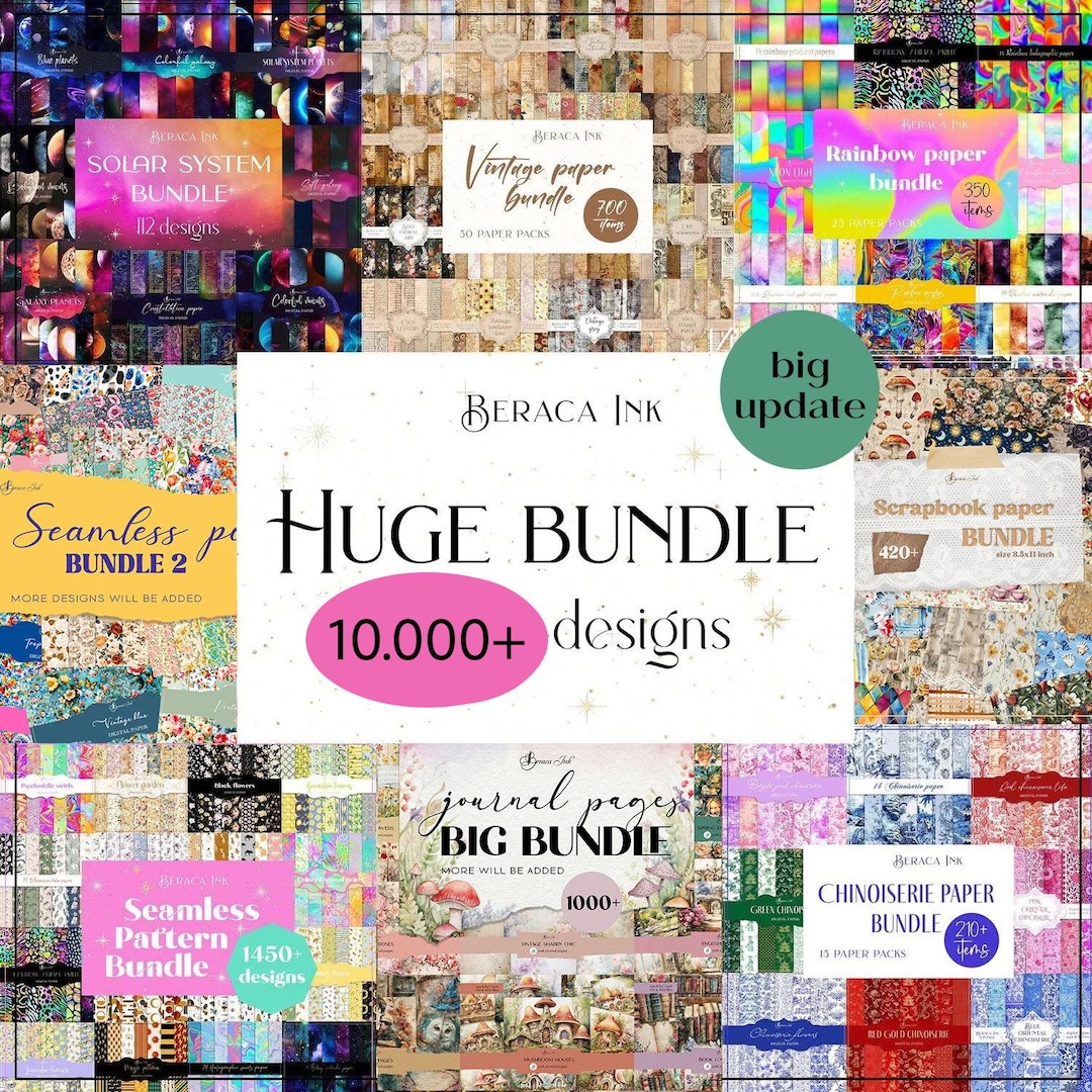 HUGE Digital Paper BUNDLE, Vintage Ephemera, Junk Journal Kit ...