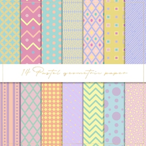 Pastel geometric digital paper 2, seamless pattern, pastel pink wallpaper, blue background, fabric paper, polka dots, rainbow pattern, cute