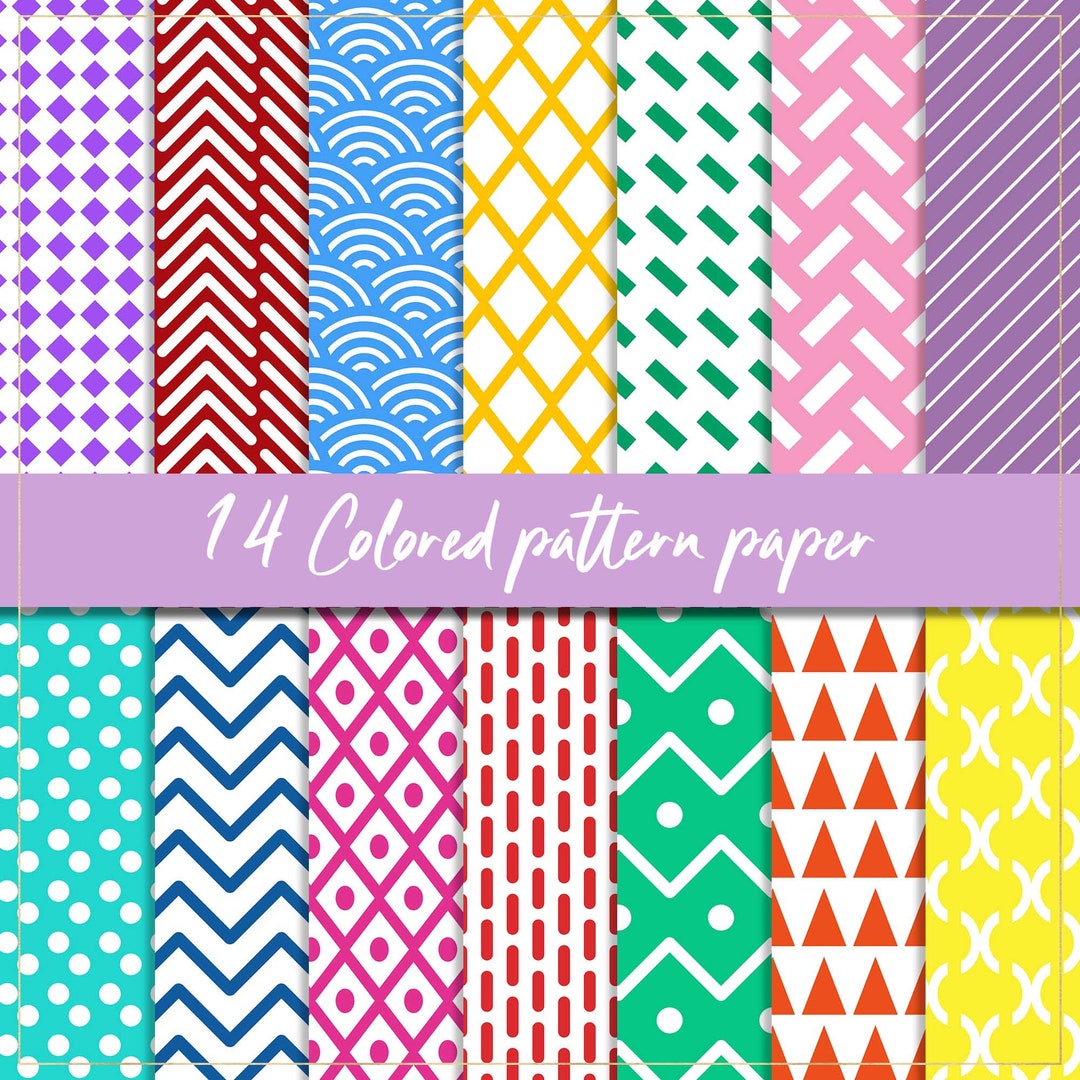 Colored Pattern Digital Paper, Seamless Paper, Colorful Backdrop ...