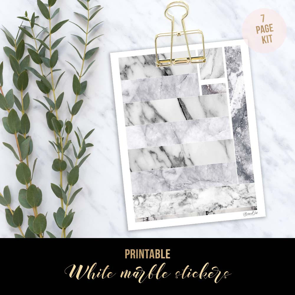 Marble Planner Stickers Printable Marble Stickers Marble - Etsy