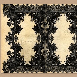 Black Lace Junk Journal, Gothic Victorian Lace Digital Journal, Vintage ...