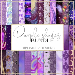 Purple shades BUNDLE digital paper, purple wallpaper, galaxy paper, purple flowers, pastel background, watercolor texture, marbling, glitter