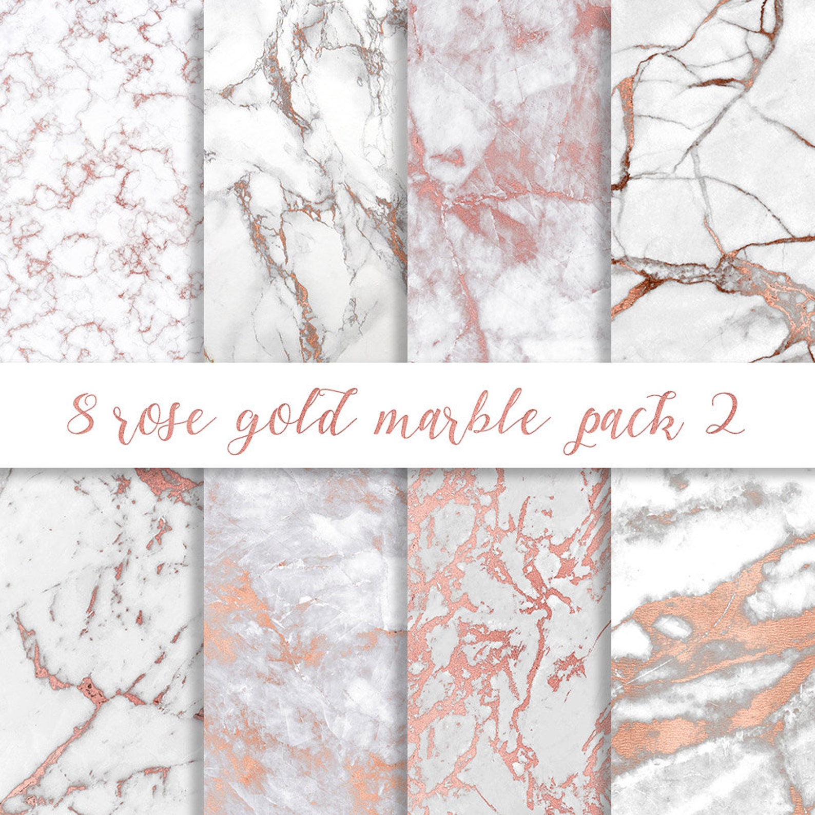 Rose Gold Marble Digital Paper 2 Rose Gold Marble Paper Rose - Etsy
