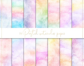 Papier numérique aquarelle pastel, papier peint ombré pastel, dégradé pastel, papier arc-en-ciel pastel, fond pastel rose, mariage pastel