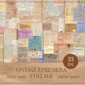 Papel de collage de efímeras antiguas, diario de documentos antiguos, álbum de recortes de cartas escritas a mano, documentos grunge, postales shabby chic, tablero maestro