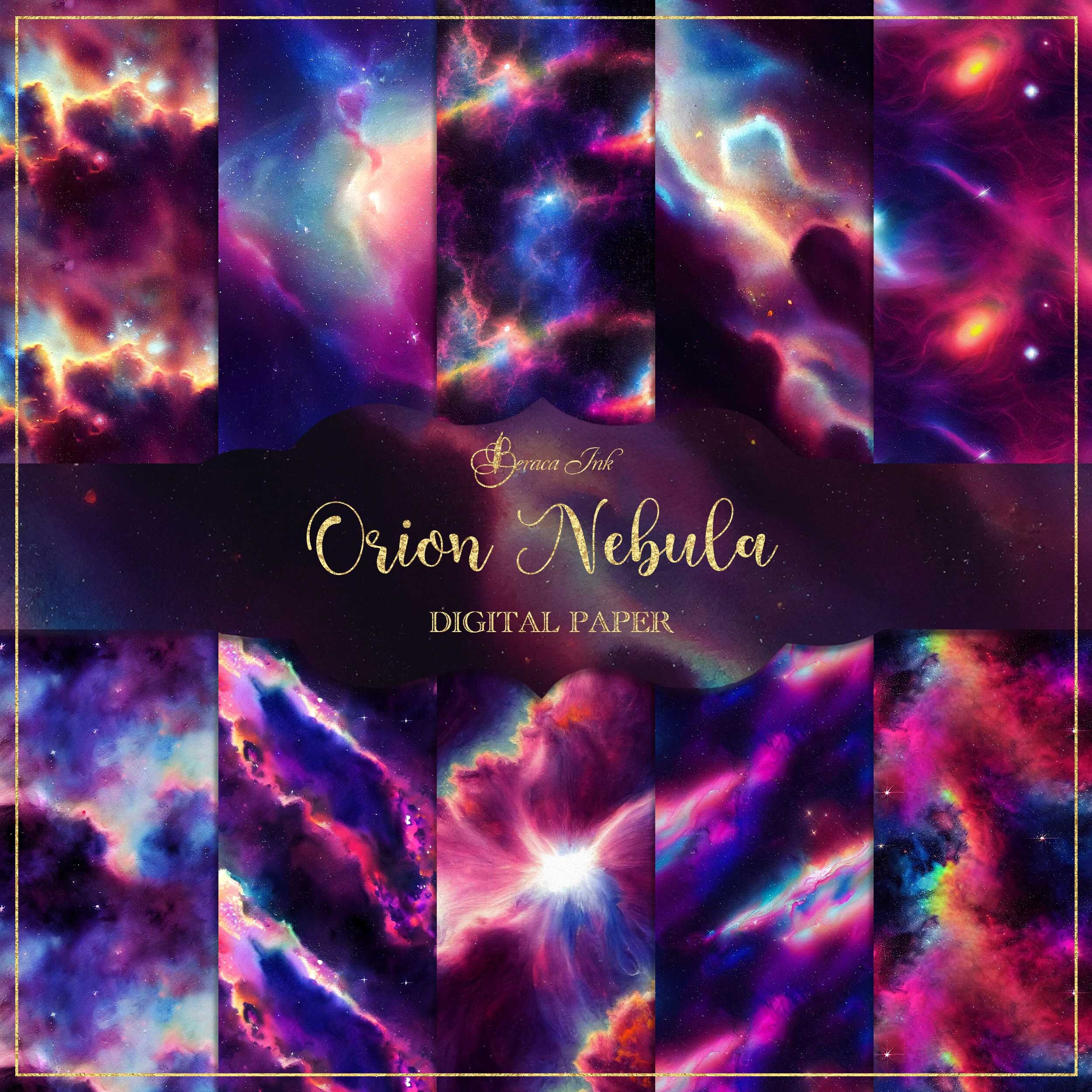 Cotton Candy Galaxy Digital Paper Pack Nebula Digital Wallpaper