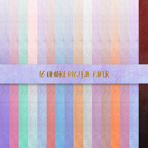 Pastel Ombre Digital Paper Set, Scrapbooking Textures (Digital Download)