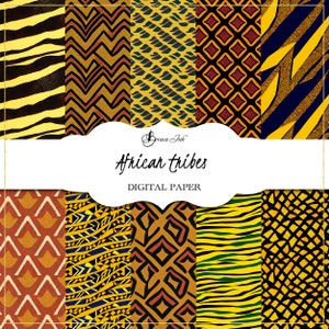 African tribes digital paper, seamless pattern, tribal background, AI digital art, safari scrapbooking, batik textile repeat pattern