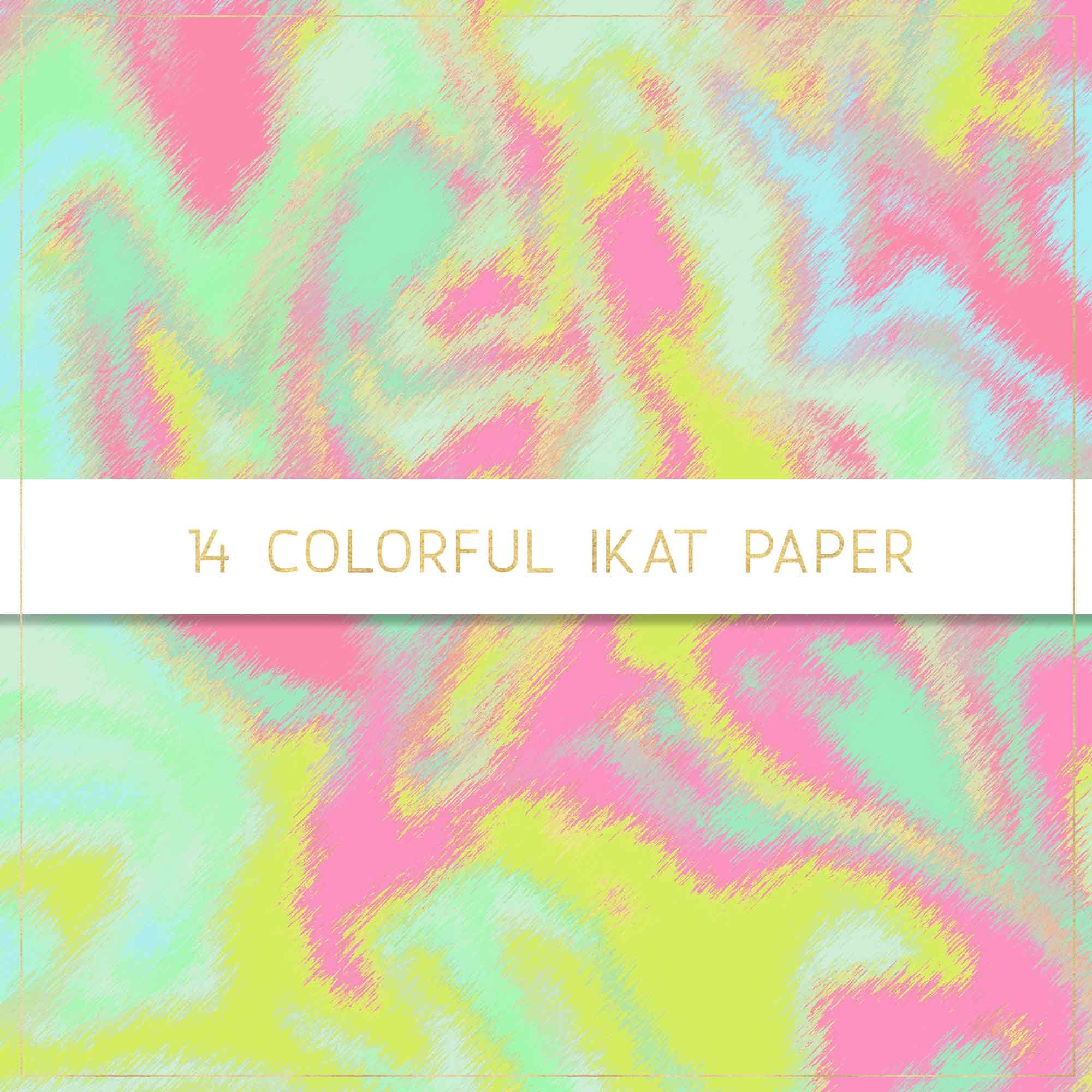 Colorful Ikat Digital Paper, Ikat Paper, Ikat Pattern, Ikat Background ...