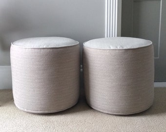 Pouf Ottoman COVER - Neutral Beige, Taupe and Light Grey Pouf