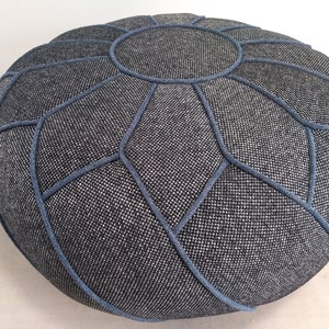 Moroccan Pouf Ottoman - Customizable Fabrics - Ottoman Pouf, Pouffe, Floor Cushion, Round Ottoman, Stool, Seating
