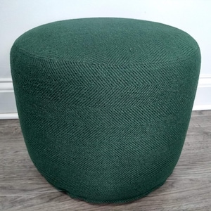 Round Pouf Ottoman COVER - Emerald Green - Floor Cushion, Pouf, Ottoman, Floor Pillow, Floor Cushion, Natural, Eco-friendly