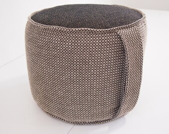Round Footstool Cover: Small Pouf Ottoman, Computer Footstool (Unstuffed)