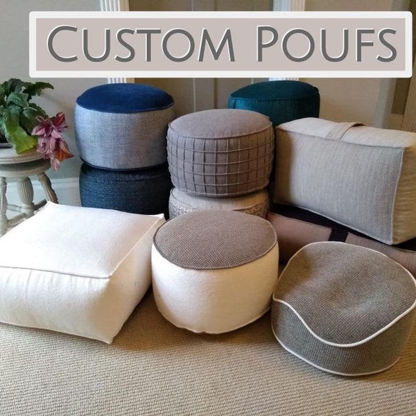 Pouf, Pouffe Ottoman, Moroccan Pouf, Floor Seating, Handmade, Footstool, Round, Square, Rectangular, Cover, Custom, Stuffed