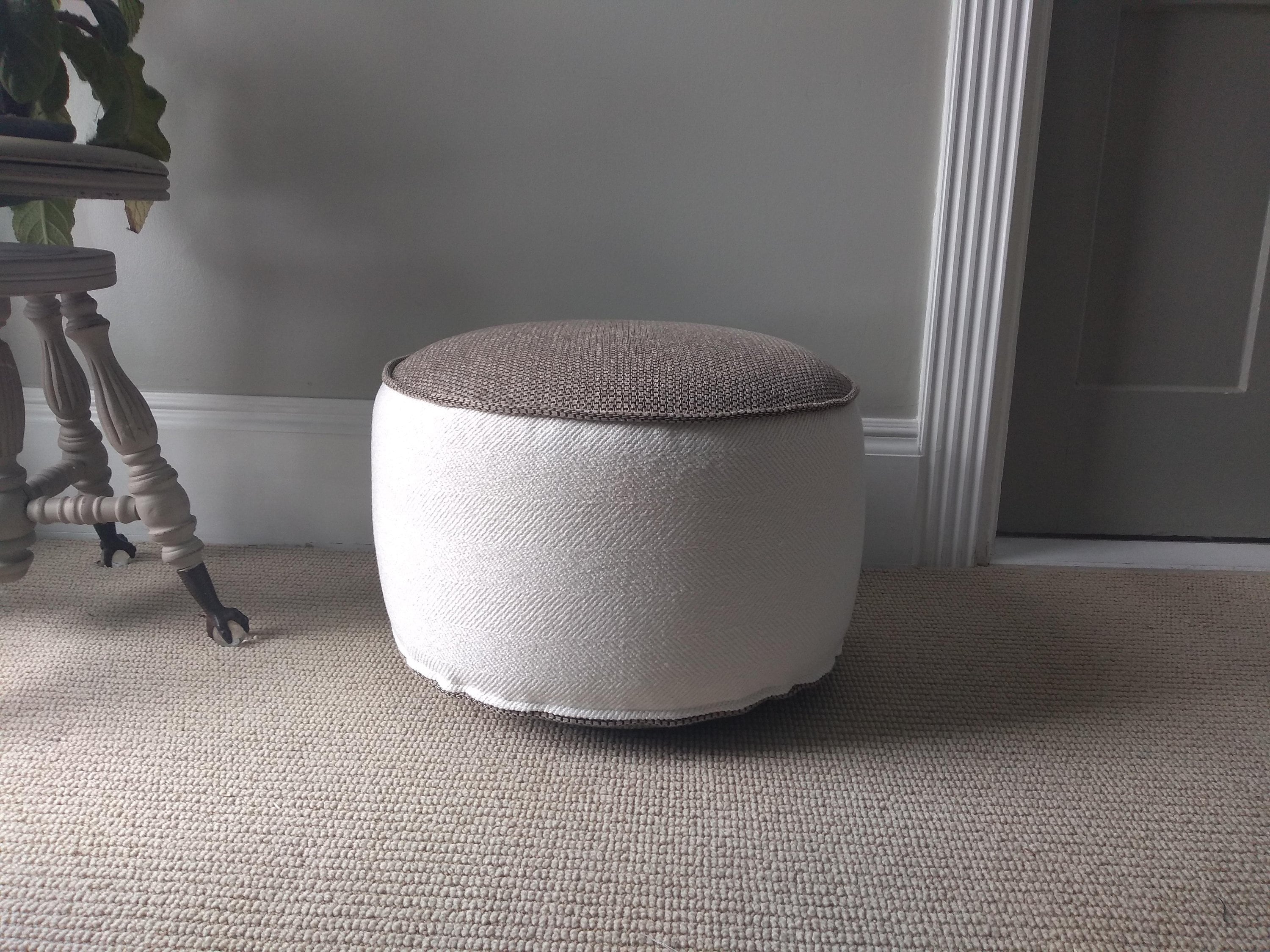 Floor Pillow Pouf Ottoman Round Floor Cushion Organic Spelt Etsy