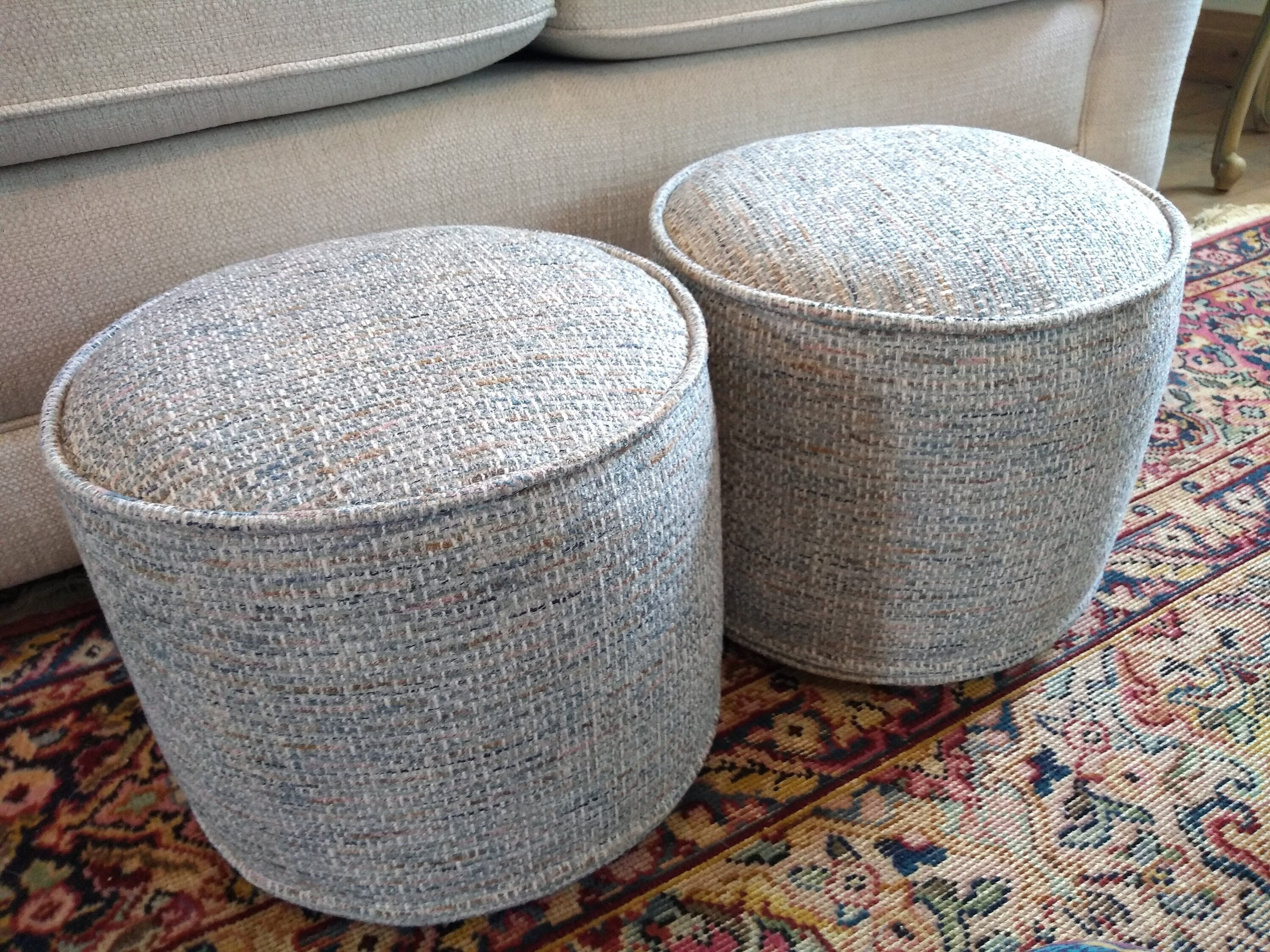 Printed sale round ottoman
