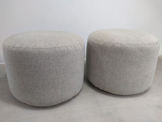 Grey and online white pouf