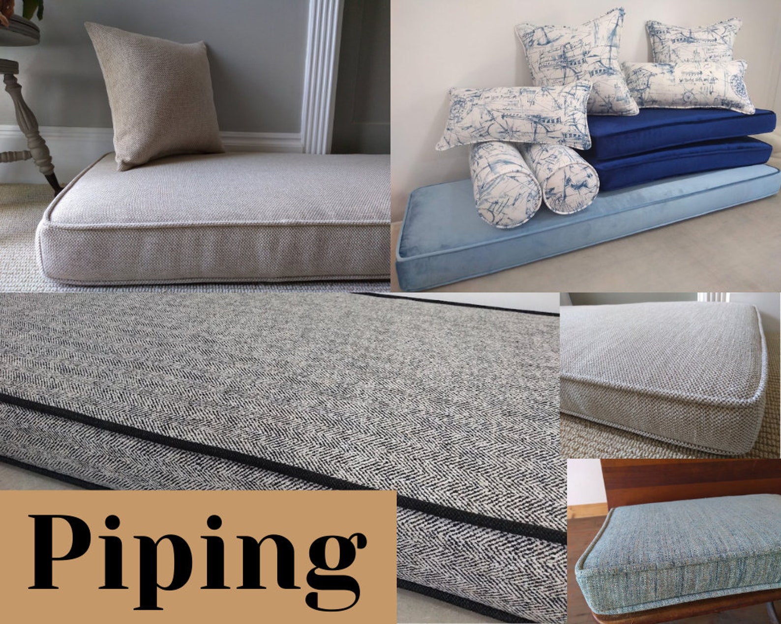 Custom Bench Cushion Cushions for Nook Banquette Seating Etsy