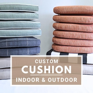 Custom Sunbrella Cushion Cover with or without Outdoor or Indoor Foam Insert. UV, Mold and Stain Resistant Fabrics.