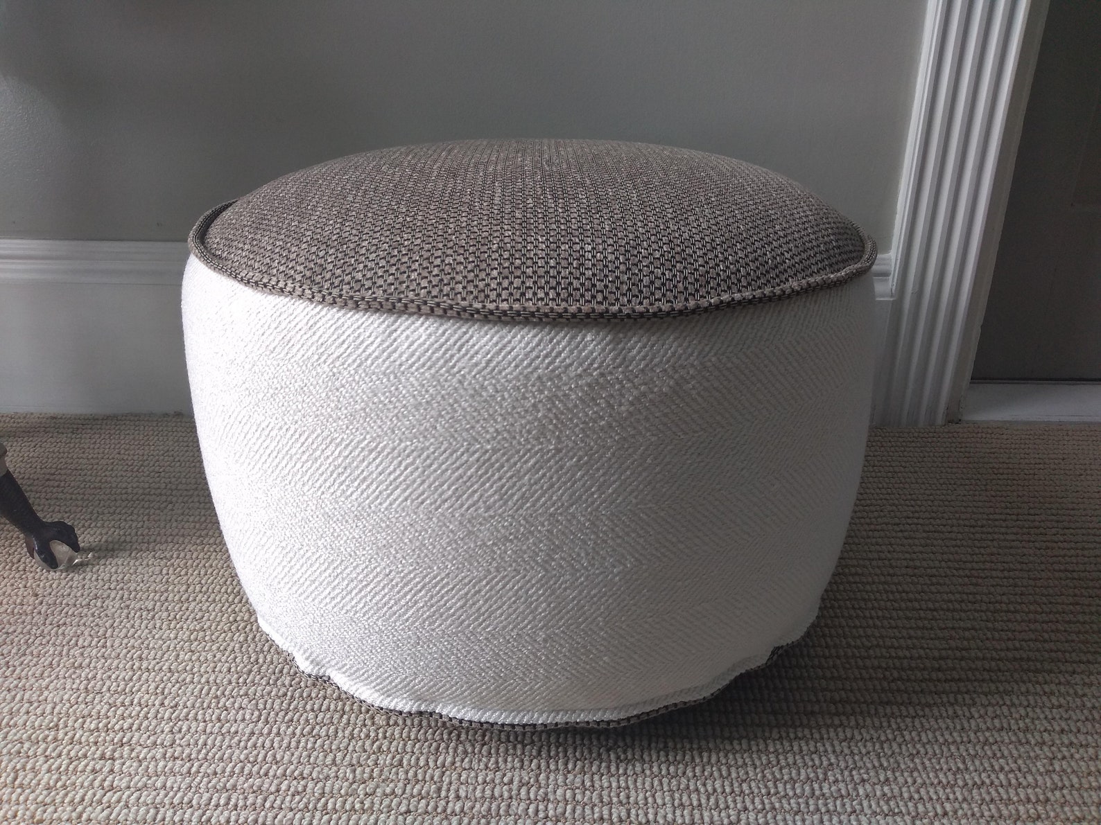Floor Pillow Pouf Ottoman Round Floor Cushion Organic Spelt Etsy
