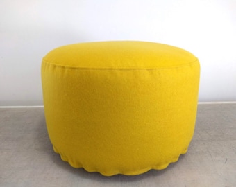 Wool Felt Pouf Cover: Round Ottoman Footrest, 75 Colors