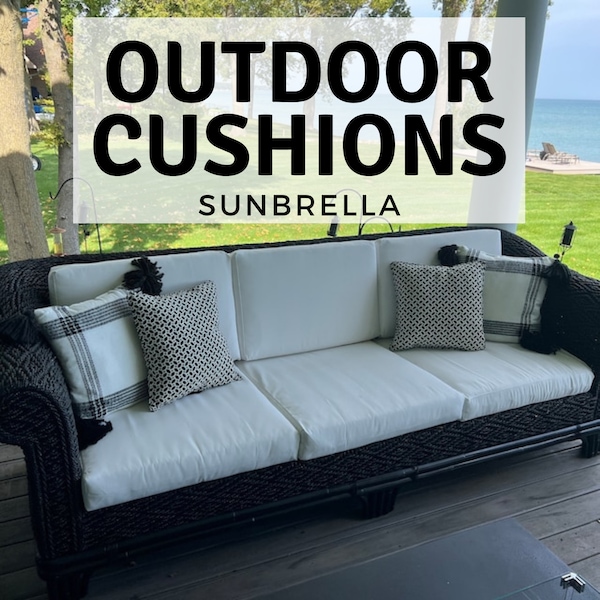 Sunbrella Cushion - Outdoor Chair Cushion Cover and 3" Insert for Patio, Porch Swing, Outdoor Furniture
