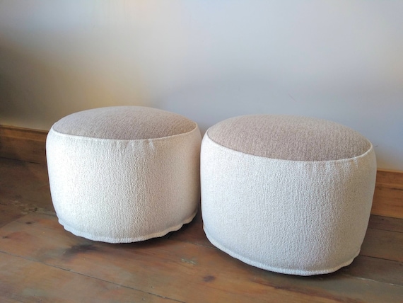White 2024 round pouf